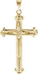 14K Gold Cross Pendant – 27.5x16mm - White Gold - view 4