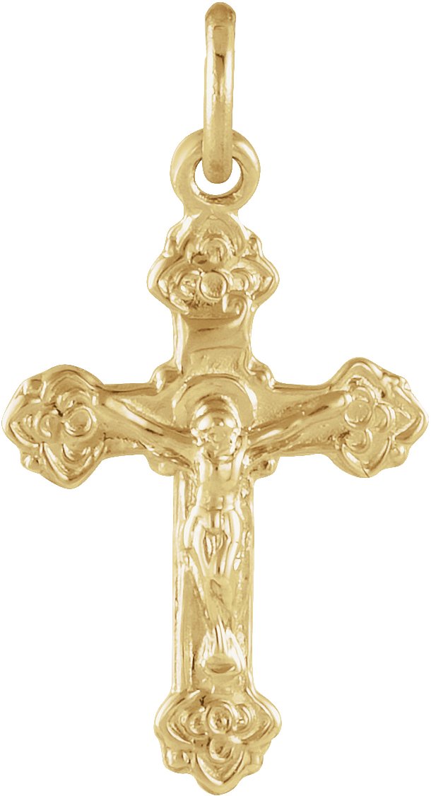 14K Gold Youth Crucifix Pendant