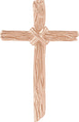 14K Gold Woodgrain Cross Pendant - Rose Gold