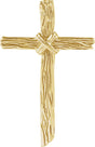 10K Gold Woodgrain Cross Pendant