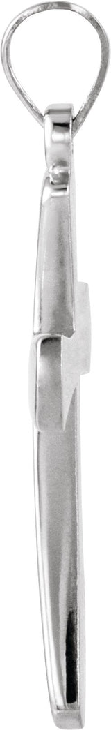 14K Gold Round Natural Diamond Cross Pendant – 0.005 CTW - White Gold - view 4