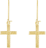 14K Gold Heart & Cross Earrings - view 4