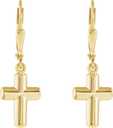 14K Gold Cross Earrings – 31x8.8mm - view 2
