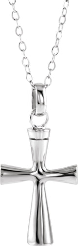 10K Gold Cross Ash Holder Necklace or Pendant - White Gold