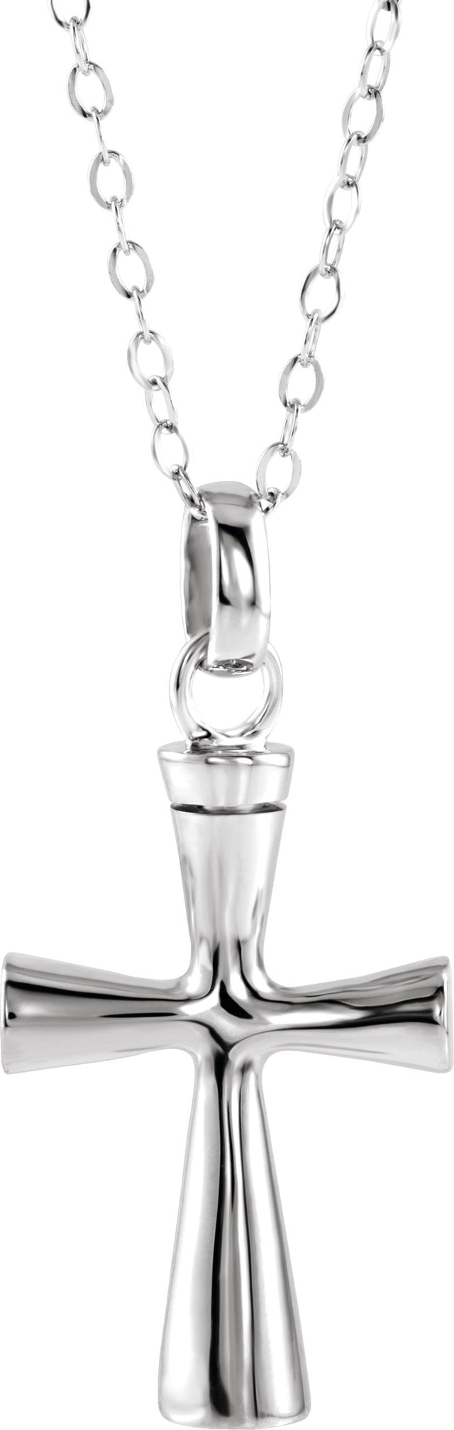 10K Gold Cross Ash Holder Necklace or Pendant - White Gold
