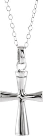 10K Gold Cross Ash Holder Necklace or Pendant - White Gold