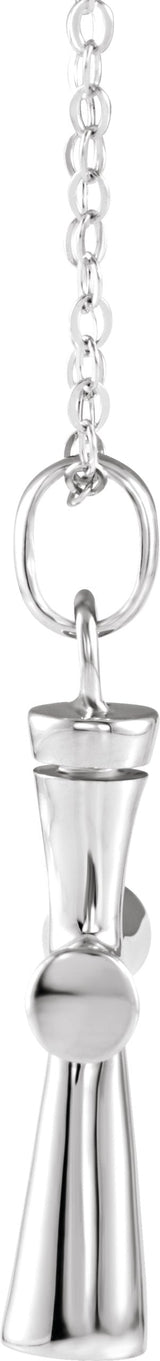 10K Gold Cross Ash Holder Necklace or Pendant - White Gold - view 2