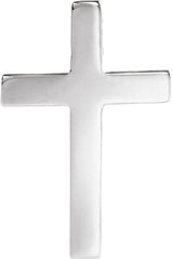 14K Gold Cross Lapel Pin - White Gold