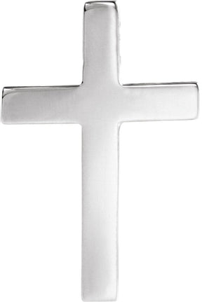 14K Gold Cross Lapel Pin - White Gold