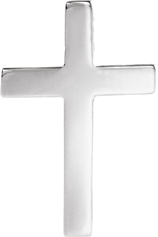 14K Gold Cross Lapel Pin - White Gold