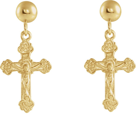 14K Gold Crucifix Earrings II - view 2