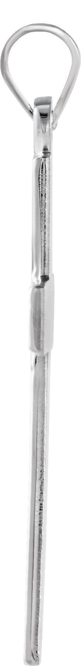 14K Gold Cross Pendant – 24x15mm - White Gold - view 2