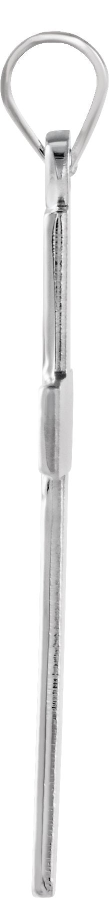 14K Gold Cross Pendant – 24x15mm - White Gold - view 2