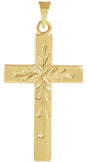 14K Gold Cross Pendant – 24x15mm - Yellow Gold