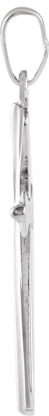 14K Gold Cross Pendant – 24x16.2mm - White Gold - view 2