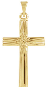 14K Gold Cross Pendant – 22x14mm