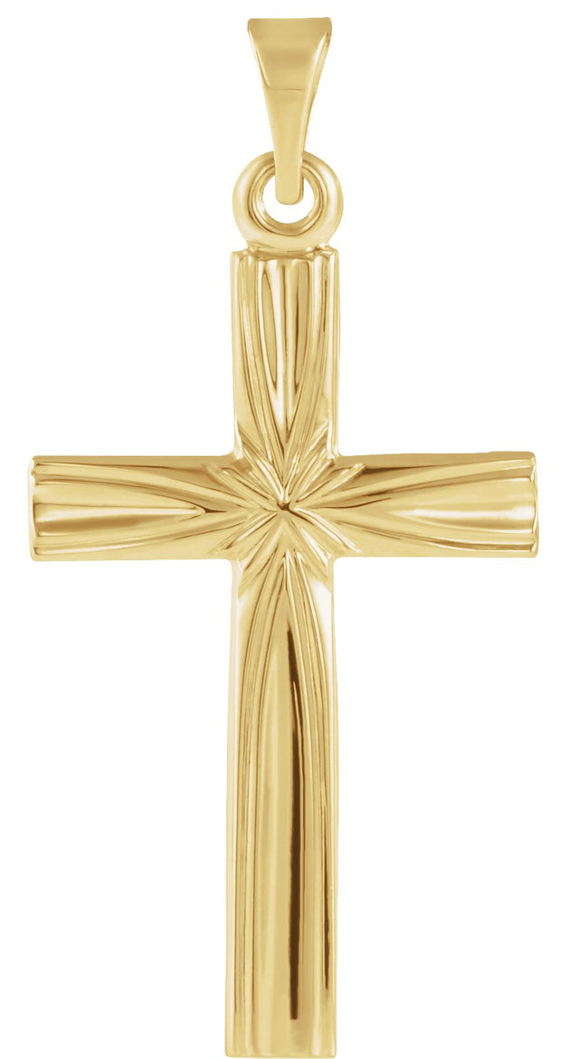 14K Gold Cross Pendant – 22x14mm