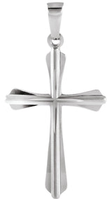 14K Gold Cross Pendant – 24x16.2mm - White Gold