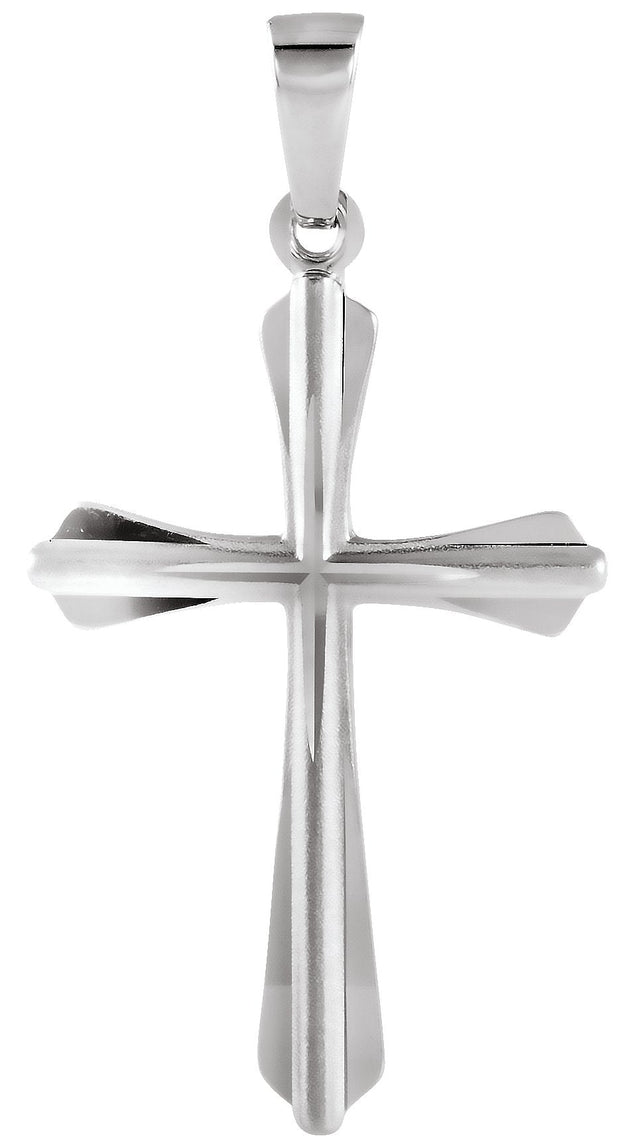 14K Gold Cross Pendant – 24x16.2mm - White Gold