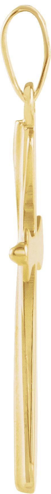 14K Gold Cross Pendant – 24x16.2mm - Yellow Gold - view 2