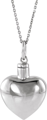 10K Gold Heart Ash Holder Necklace or Pendant - White Gold - view 3