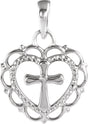 Platinum Youth Heart with Cross Necklace or Pendant