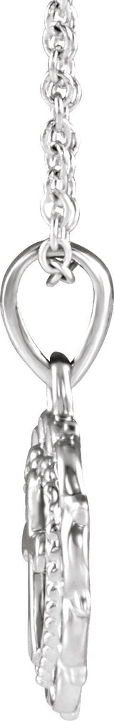 Platinum Youth Heart with Cross Necklace or Pendant - view 2