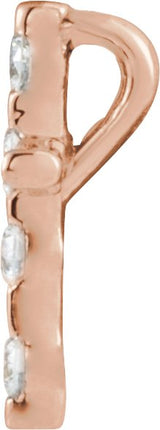 14K Gold Round Natural Diamond Accented Cross Necklace or Pendant – up to 0.08 CTW - Rose Gold - view 4