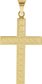14K Gold Geometric Cross Pendant - Yellow Gold