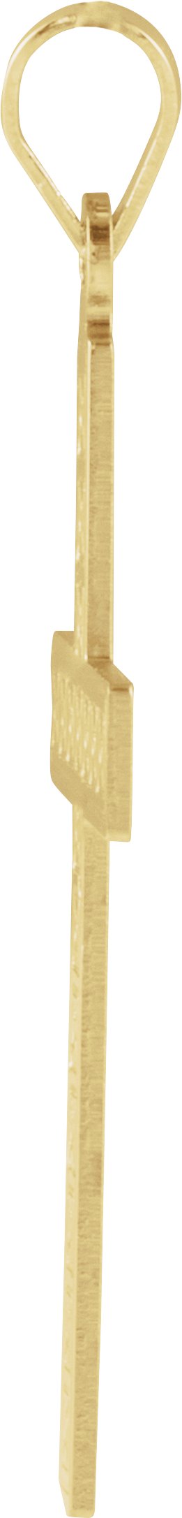 14K Gold Geometric Cross Pendant - Yellow Gold - view 2