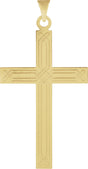 14K Gold Geometric Cross Pendant – 25.9x12mm - Yellow Gold