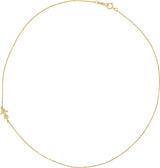 14K Gold Infinity-Inspired Off-Center Sideways Cross Necklace - Yellow Gold - view 2