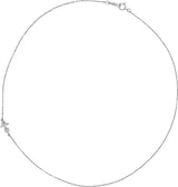 Platinum Infinity-Inspired Off-Center Sideways Cross Necklace - view 2