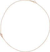 14K Gold Infinity-Inspired Off-Center Sideways Cross Necklace - Rose Gold - view 2