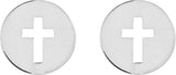 Platinum Pierced Cross Earrings - view 2
