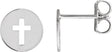 Platinum Pierced Cross Earrings