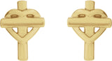 14K Gold Heart & Cross Earrings – 10.2x7.5mm - Yellow Gold - view 2