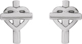 Platinum Heart & Cross Earrings – 10.2x7.5mm - view 2