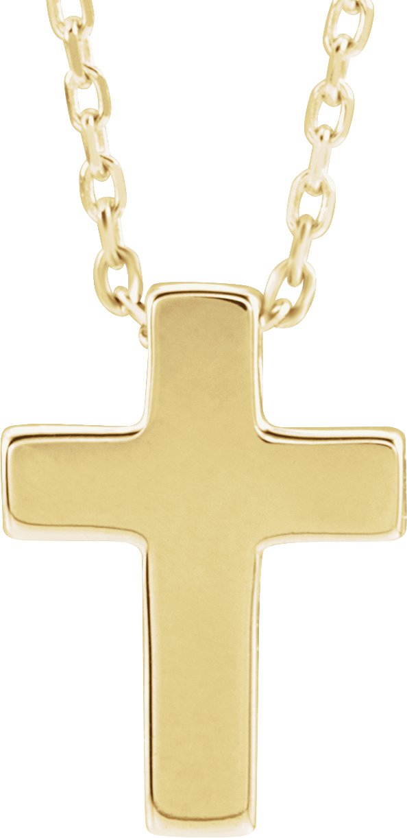 Platinum Petite Cross Necklace or Pendant - view 4