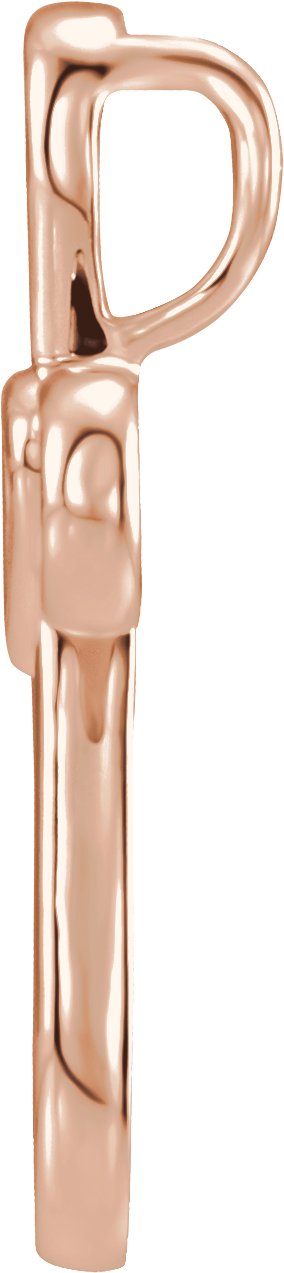 14K Gold Cross with Heart Necklace or Pendant - Rose Gold - view 2