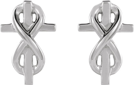 Platinum Infinity-Inspired Cross Earrings - view 2
