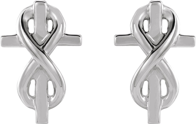 Platinum Infinity-Inspired Cross Earrings - view 2