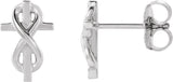 Platinum Infinity-Inspired Cross Earrings