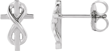 Platinum Infinity-Inspired Cross Earrings