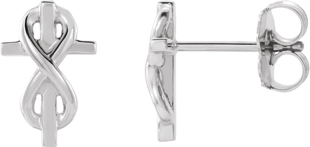 Platinum Infinity-Inspired Cross Earrings