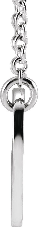 Platinum Round Natural Diamond Heart & Cross Necklace - view 4