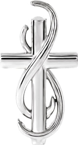 Platinum Cross Necklace or Pendant – 14.9x8mm