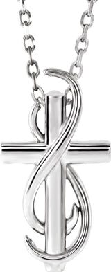 Platinum Cross Necklace or Pendant – 14.9x8mm
