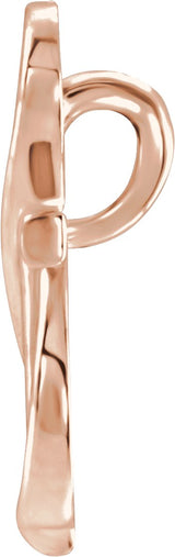 14K Gold Cross Necklace or Pendant – 14.9x8mm - Rose Gold - view 2