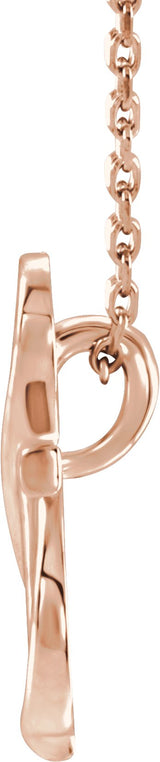 14K Gold Cross Necklace or Pendant – 14.9x8mm - Rose Gold - view 2